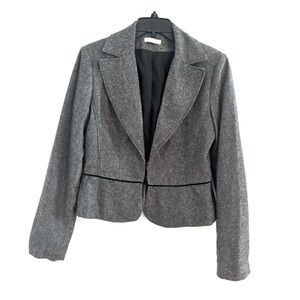 Promod Size M Women’s Twee Peplum Charcoal Gray Blazer